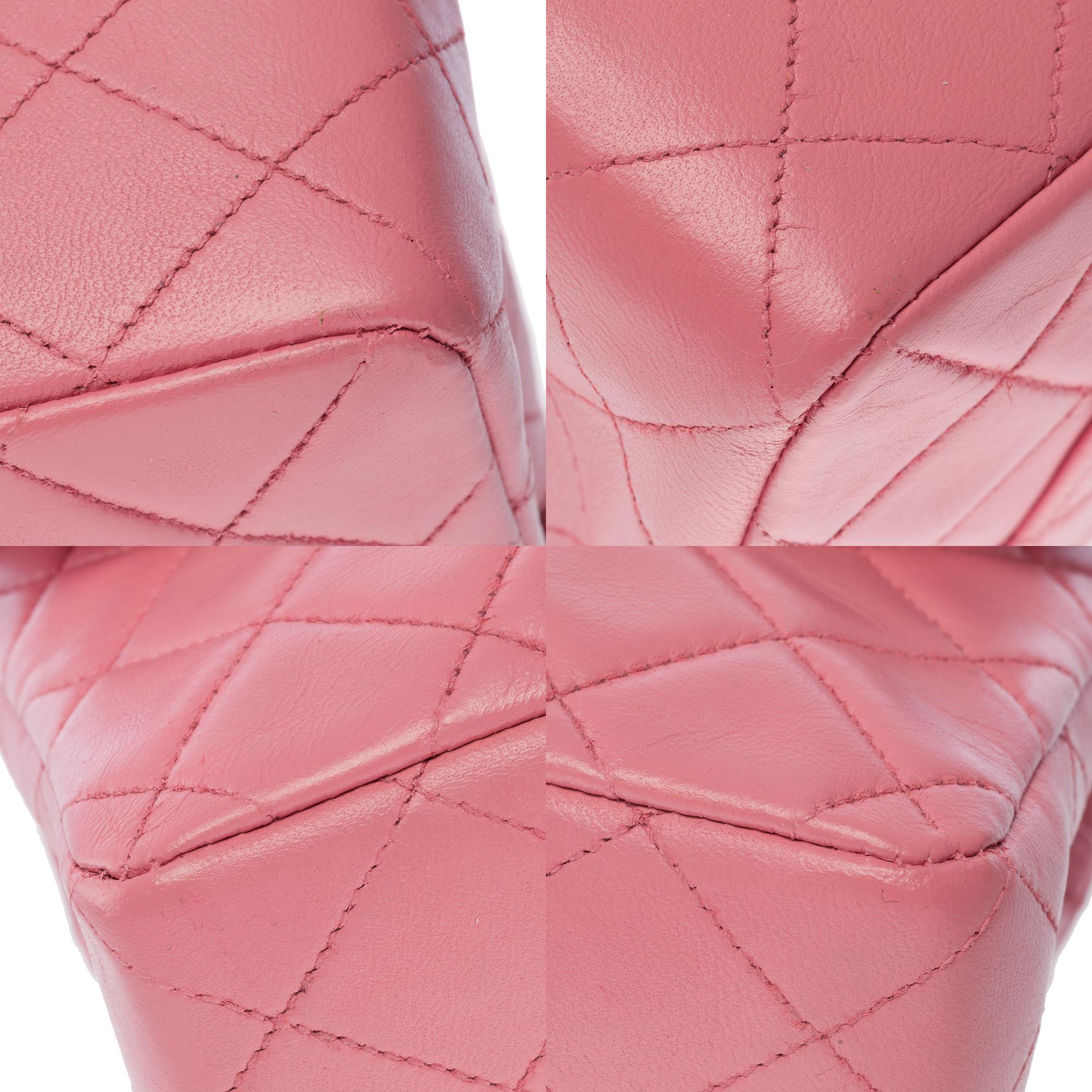 Chanel Timeless Medium double Flap shoulder bag in Pink quilted lambskin, GHW 9