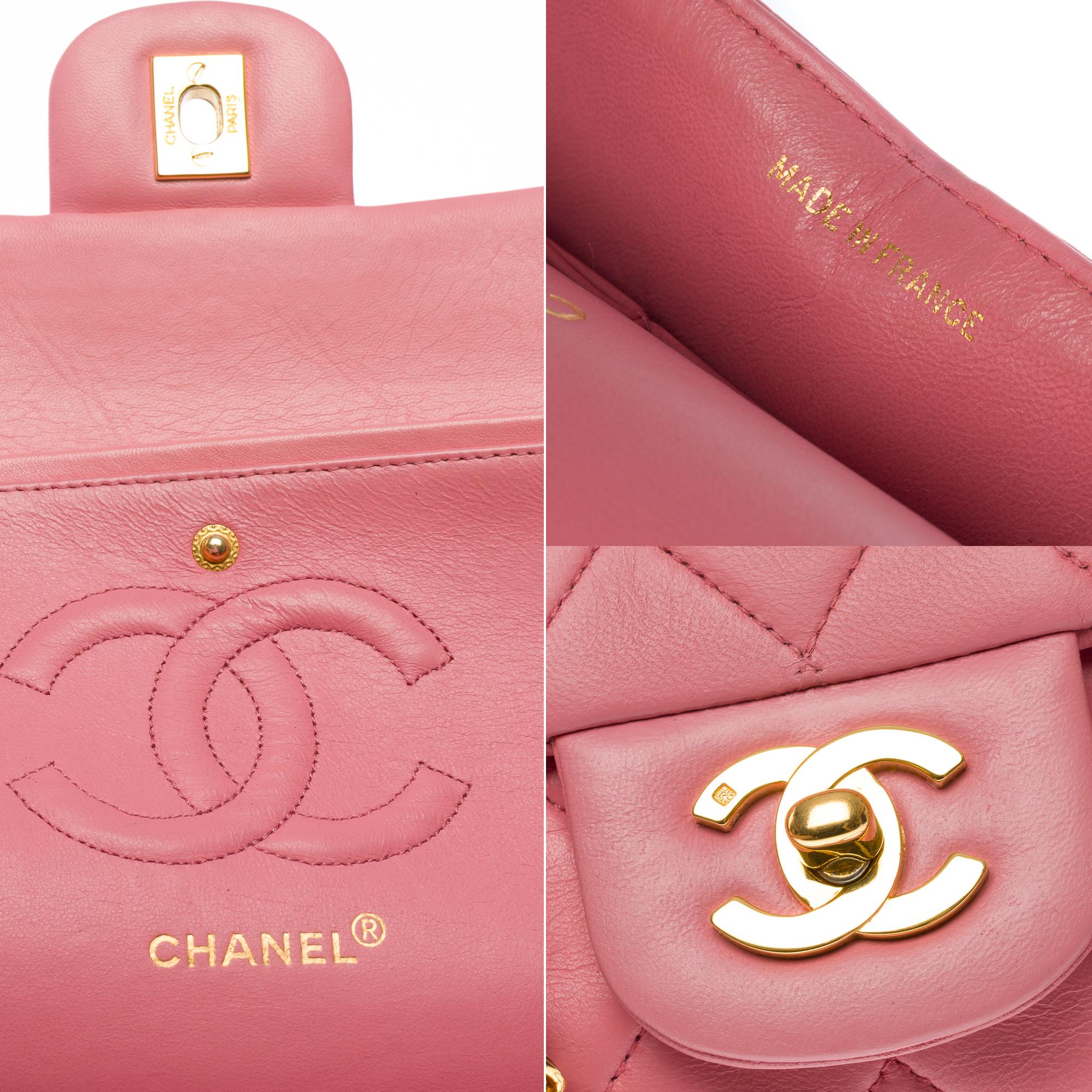 Chanel Timeless Medium double Flap shoulder bag in Pink quilted lambskin, GHW 4