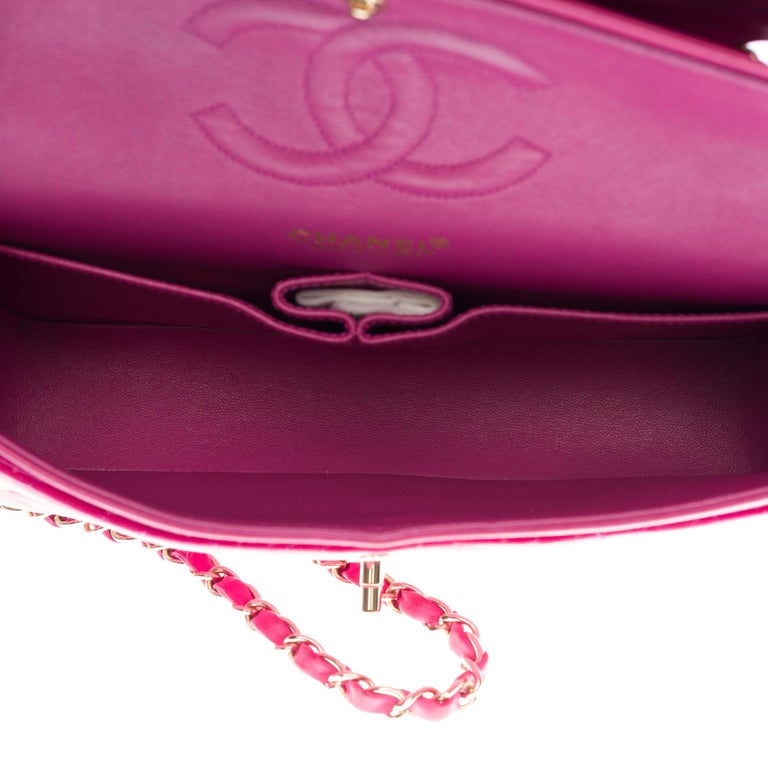 Chanel Timeless Medium double flap Shoulder bag in Pink quilted lambskin, SHW 3