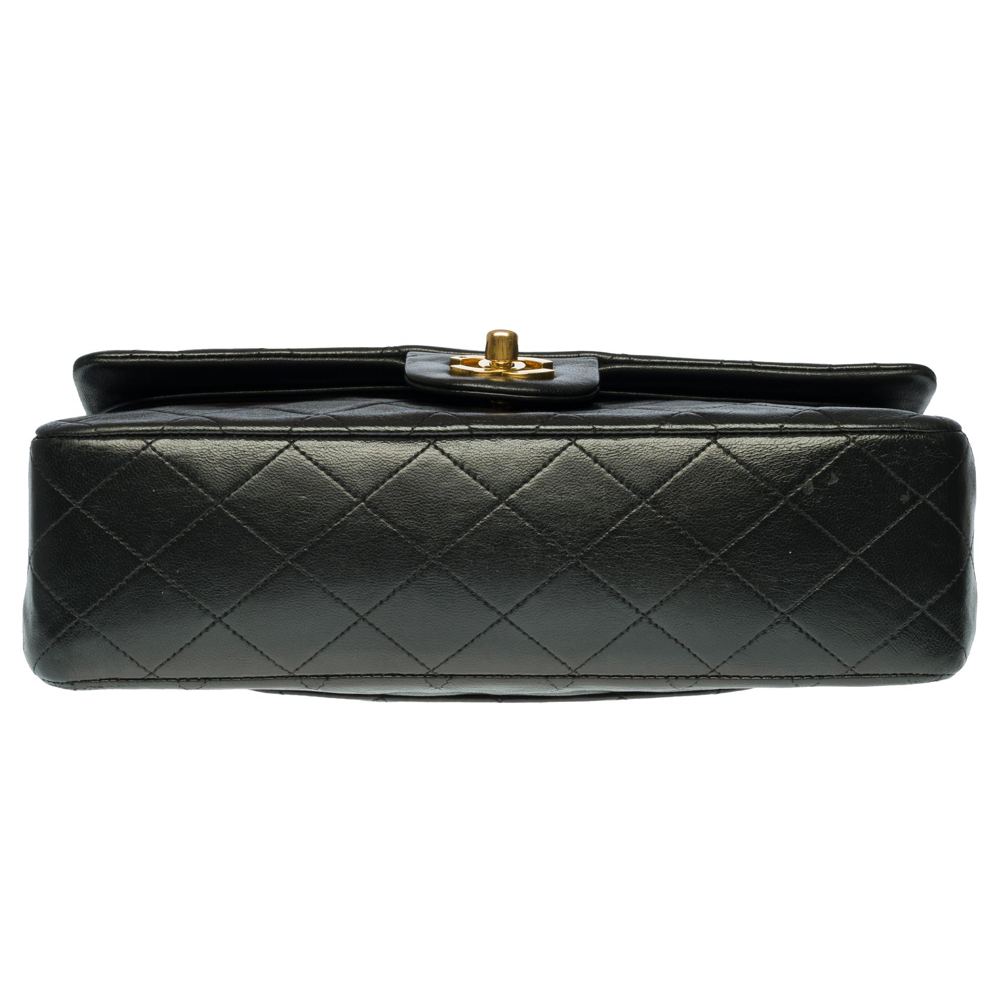 Chanel Timeless Medium Shoulder bag in black quilted lambskin and gold hardware 1