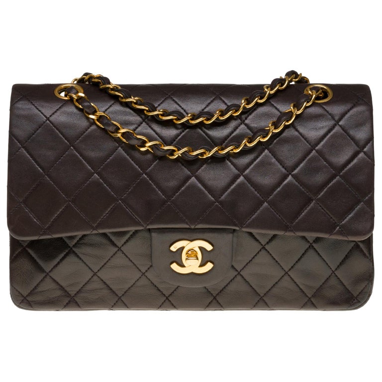Chanel Timeless Medium Shoulder bag in brown quilted leather and gold ...