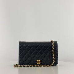CHANEL Timeless Medium Wallet on Chain Black Lambskin Leather 1996–1997