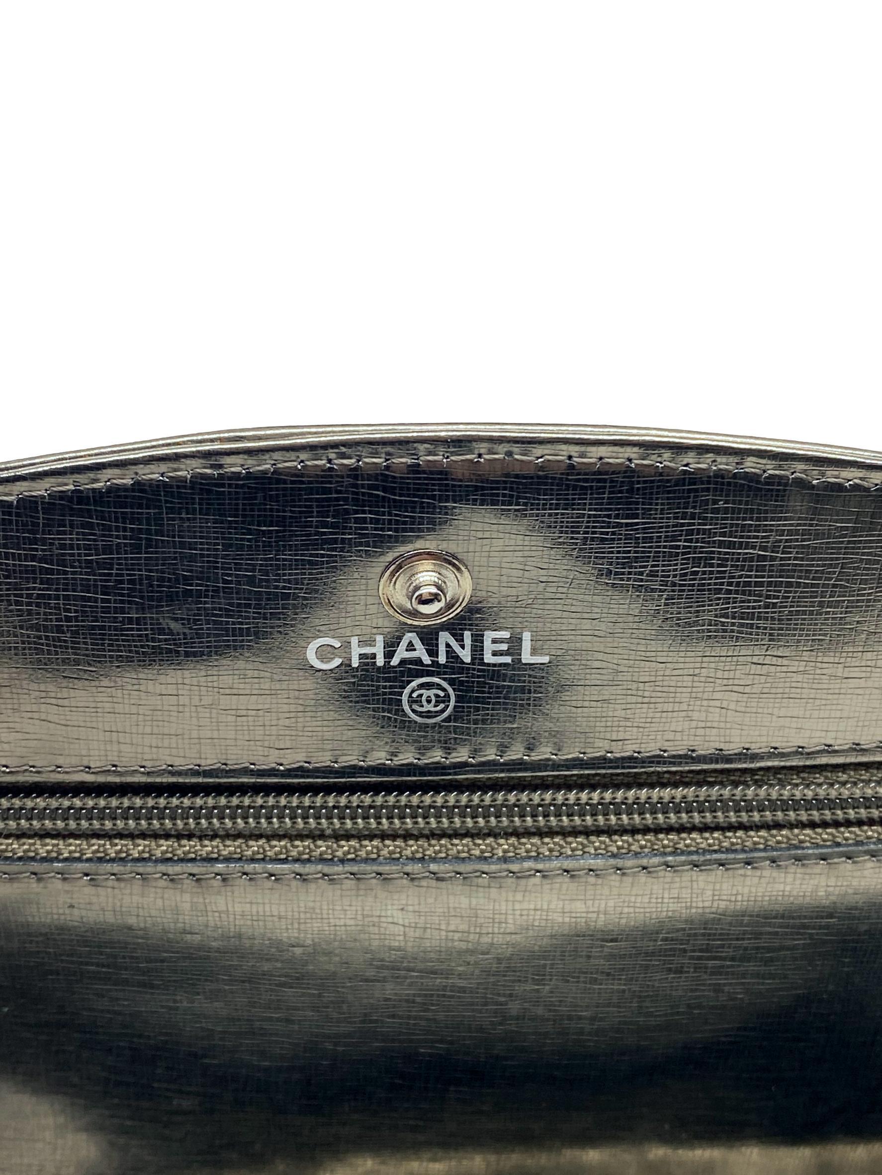 Chanel Timeless Metallic Leather Wallet on Chain Shoulder Clutch Bag, 2008. 8