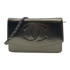 Chanel Timeless Metallic Leather Wallet on Chain Shoulder Clutch Bag, 2008.  at 1stDibs