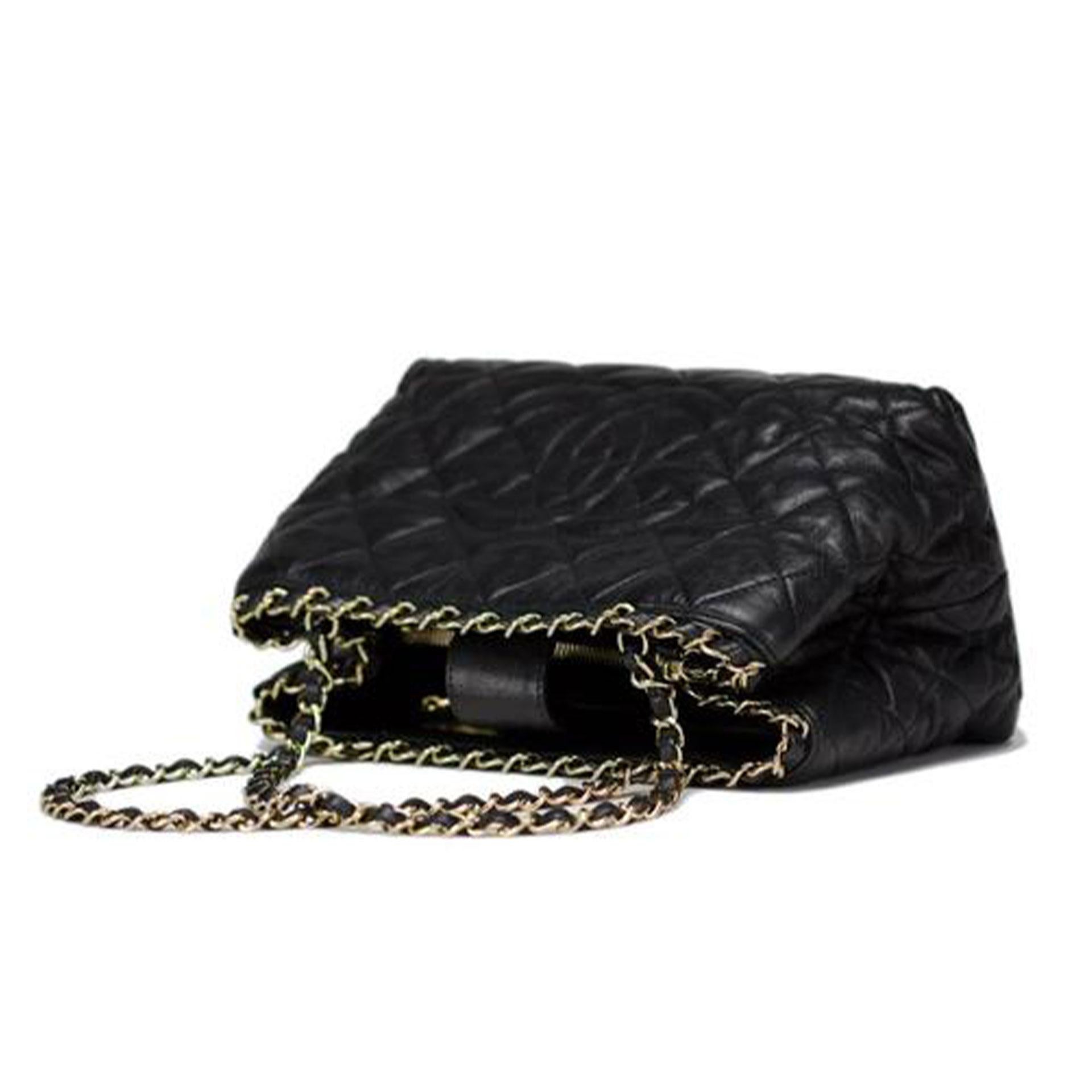 Chanel Timeless Mini Chain Around Shopper Caviar Gst Gold Hardware Black Bag For Sale 3