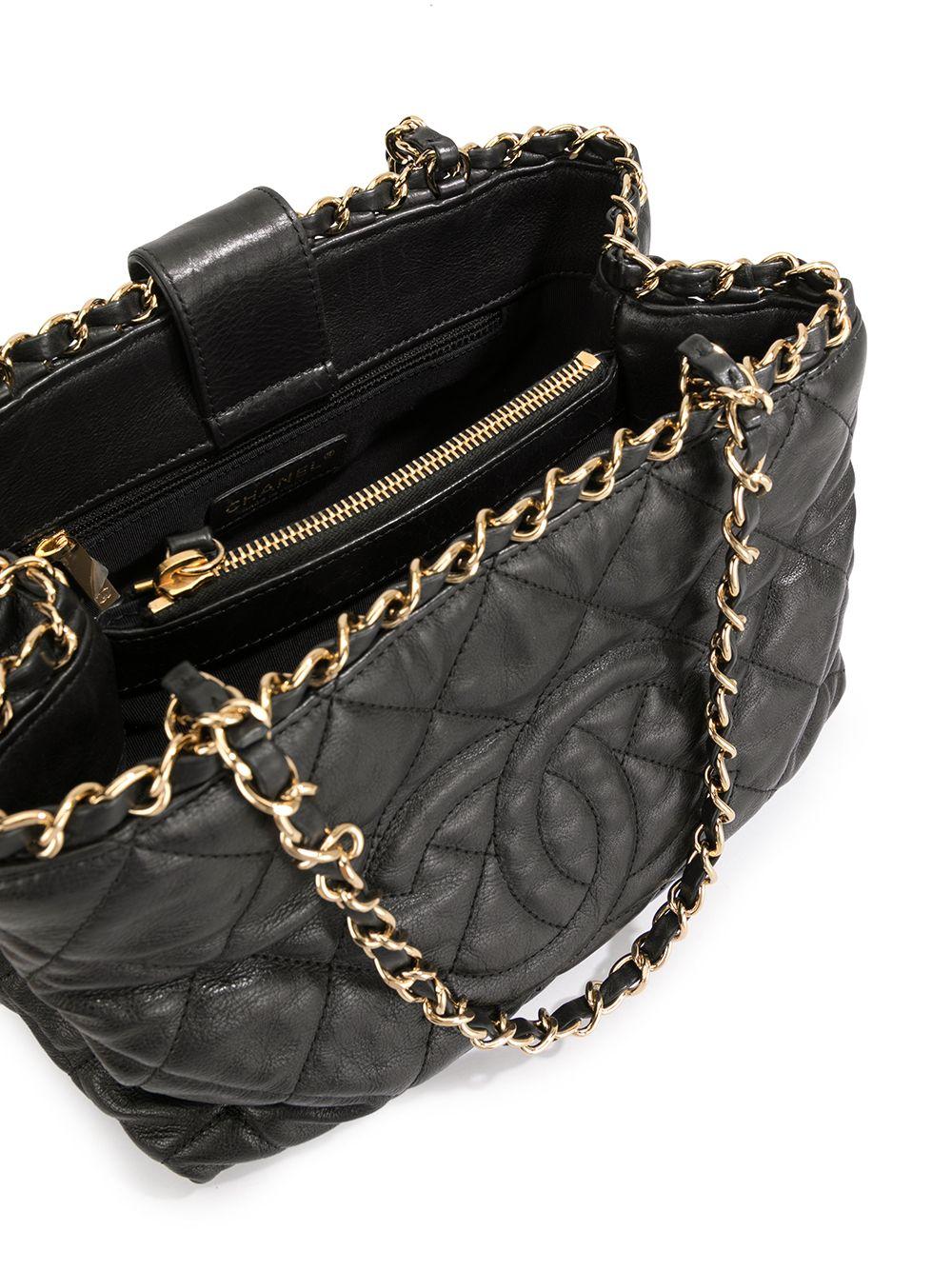 Chanel Timeless Mini Chain Around Shopper Caviar Gst Gold Hardware Black Bag For Sale 4