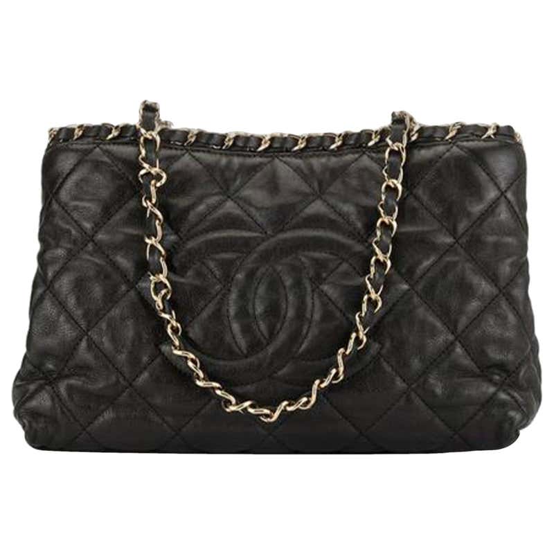 Chanel Black Leather Medallion Bag at 1stDibs