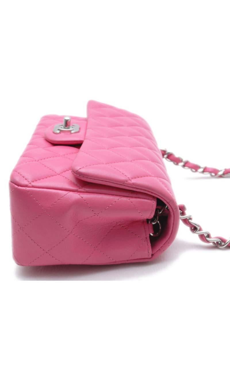 pink and silver chanel bag
