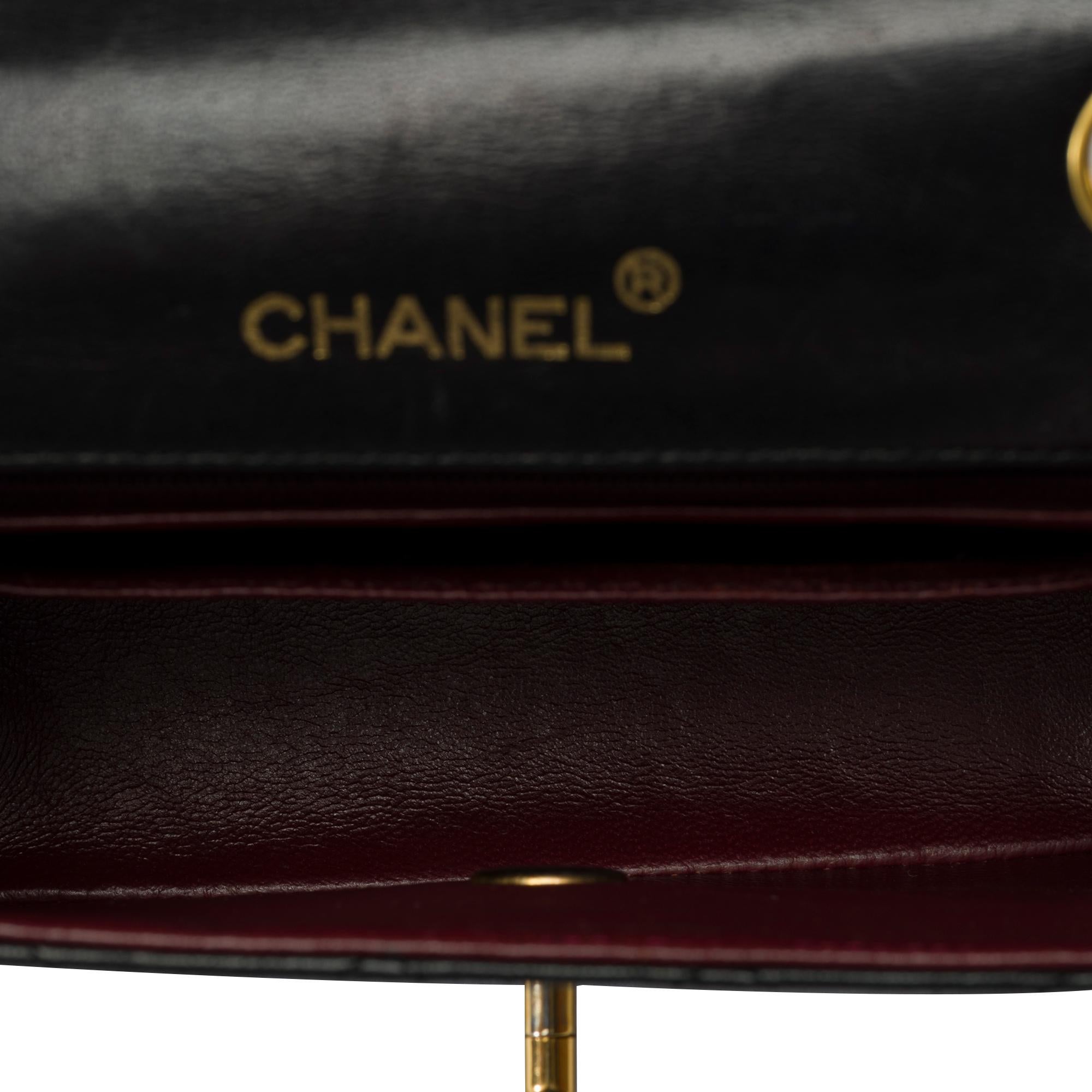 Borsa Chanel Timeless Mini con patta a tracolla in pelle di agnello trapuntata nera , GHW in vendita 4