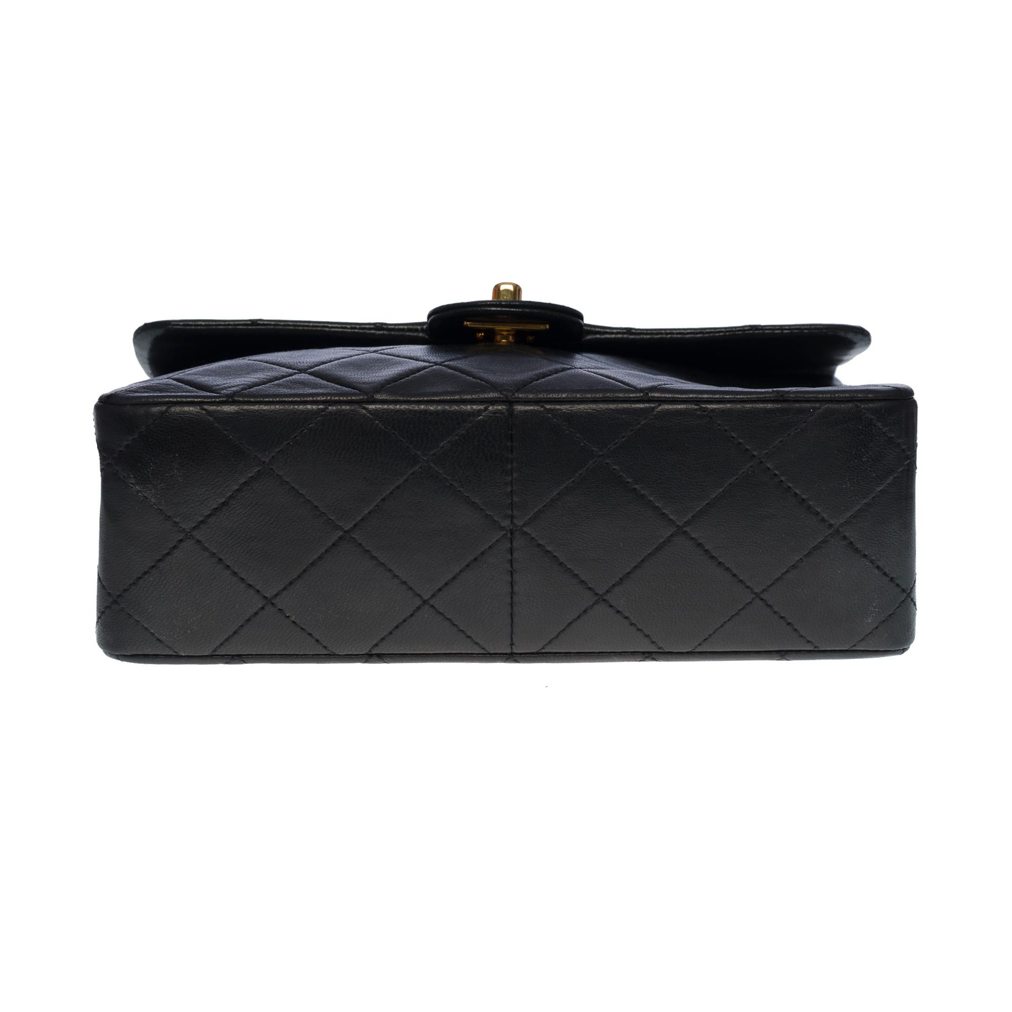 Chanel Timeless Mini Square Flap shoulder bag in black quilted lambskin, GHW 5