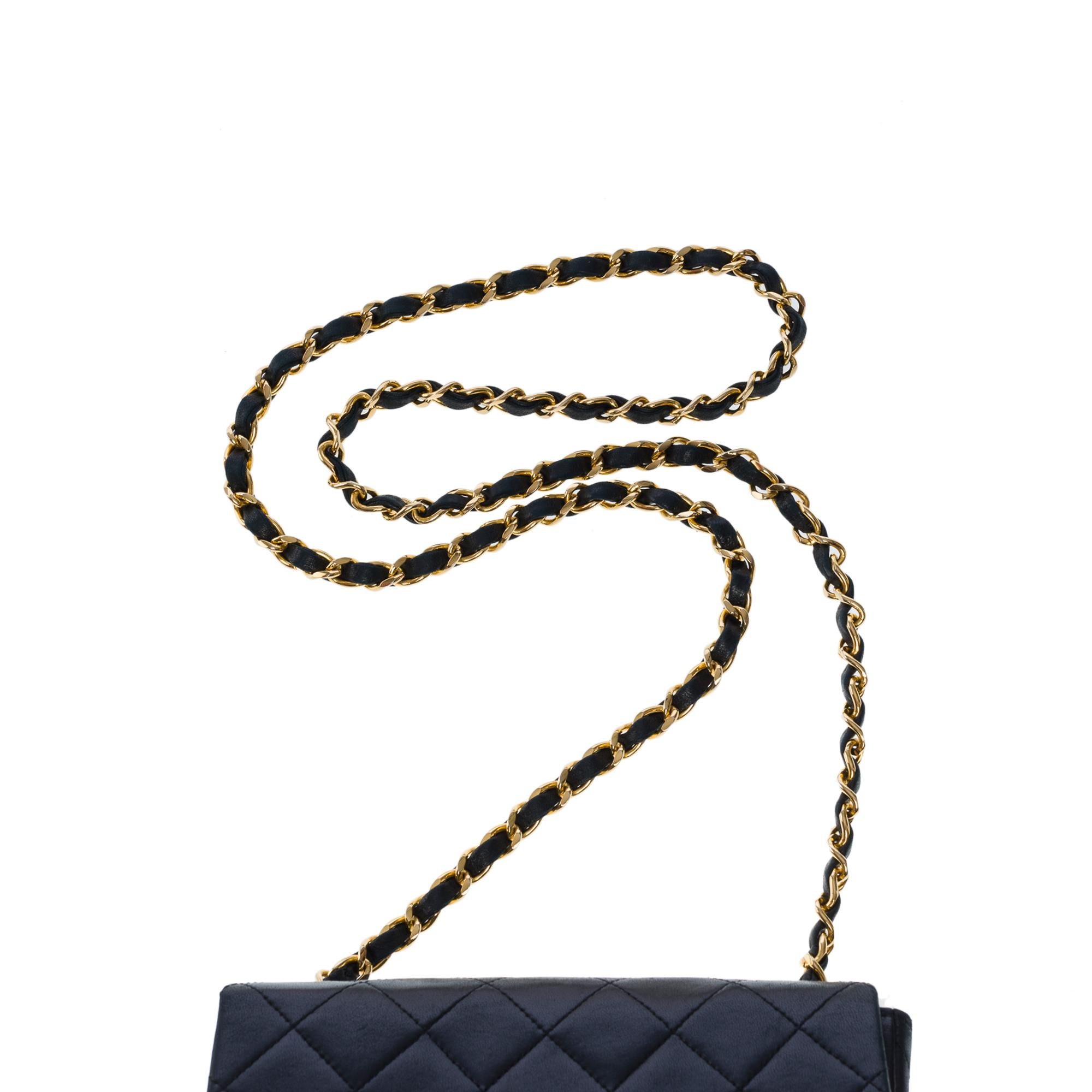 Chanel Timeless Mini Square shoulder Flap bag in black quilted lambskin, GHW 4