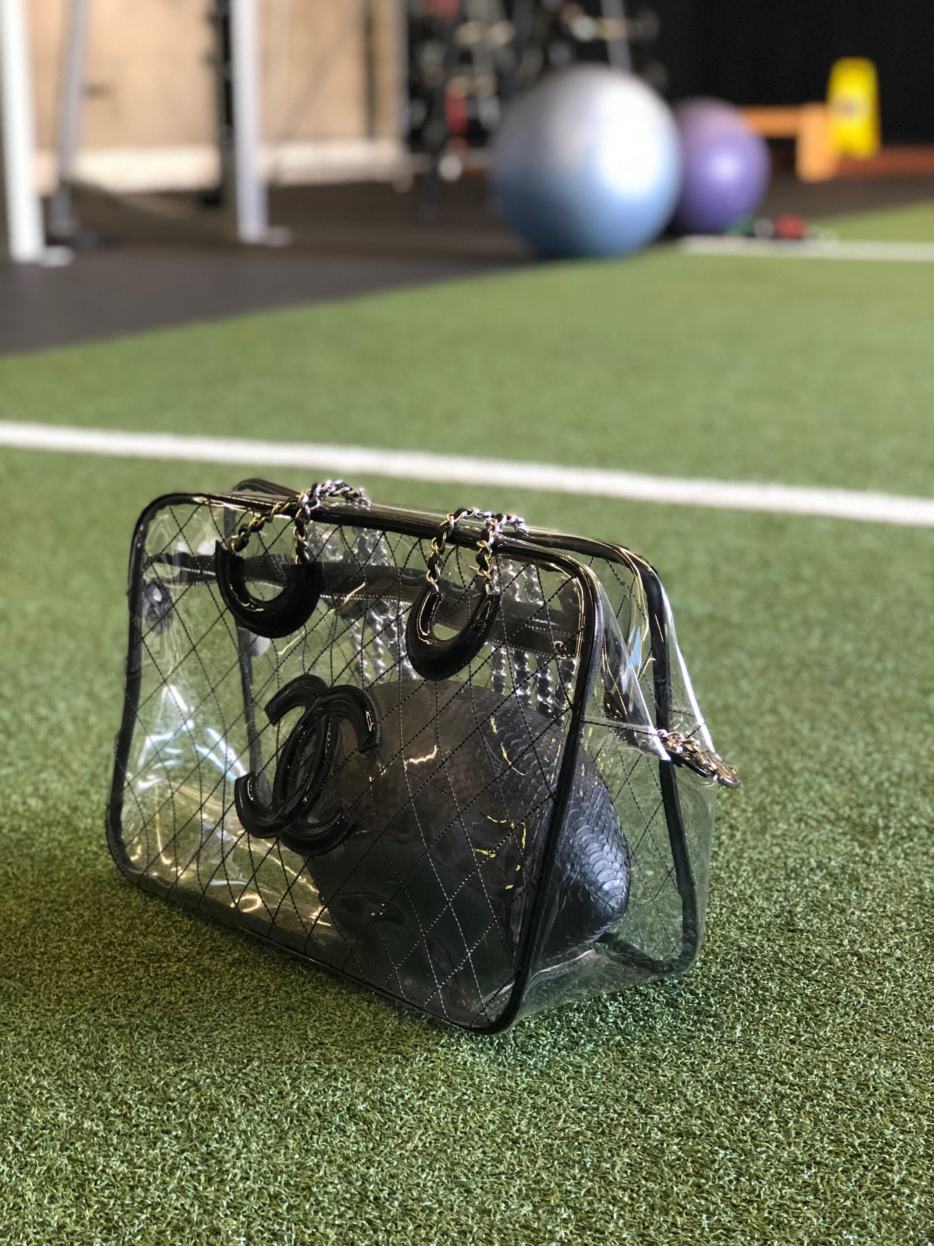 Gray Chanel Timeless Naked Clear Transparent Gym Tote For Sale