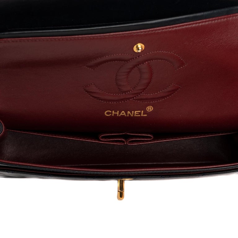 Chanel Timeless Navy Lambskin Leather Handbag at 1stDibs