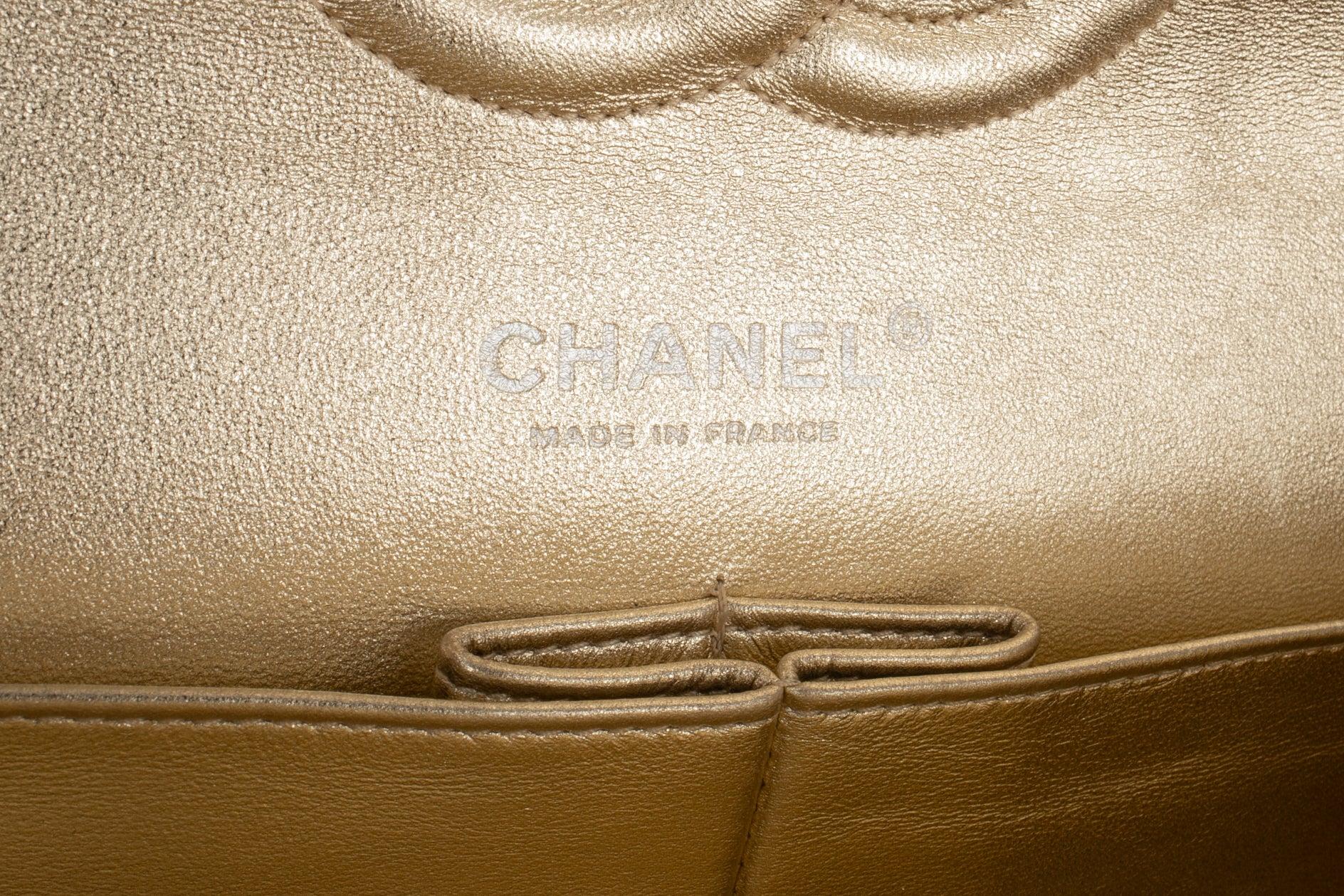 Chanel Timeless Pale-Golden Metallic Lamb Leather Classic Bag, 2006/2008 For Sale 5
