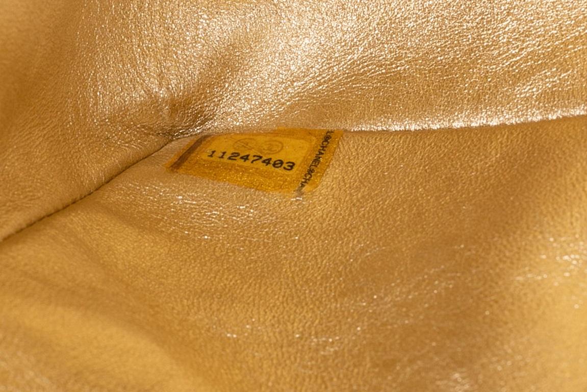 Chanel Timeless Pale-Golden Metallic Lamb Leather Classic Bag, 2006/2008 For Sale 8