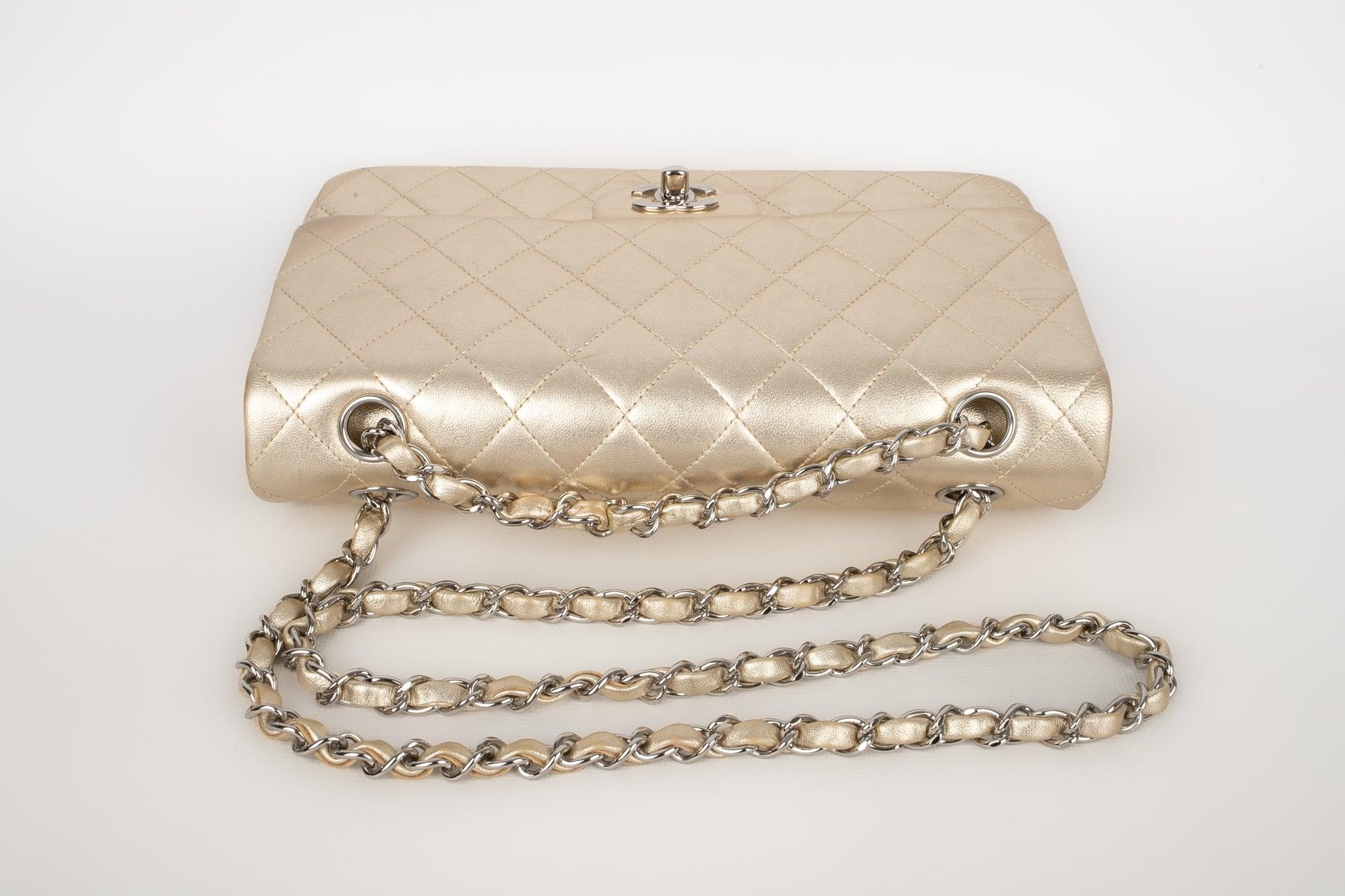 Chanel Timeless Pale-Golden Metallic Lamb Leather Classic Bag, 2006/2008 For Sale 2