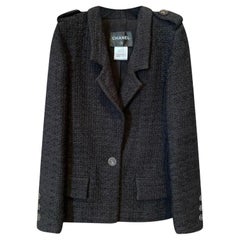 Chanel Timeless Paris / Seoul Black Tweed Jacket