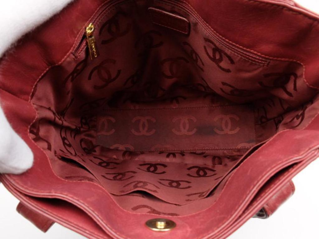chanel burgundy tote bag