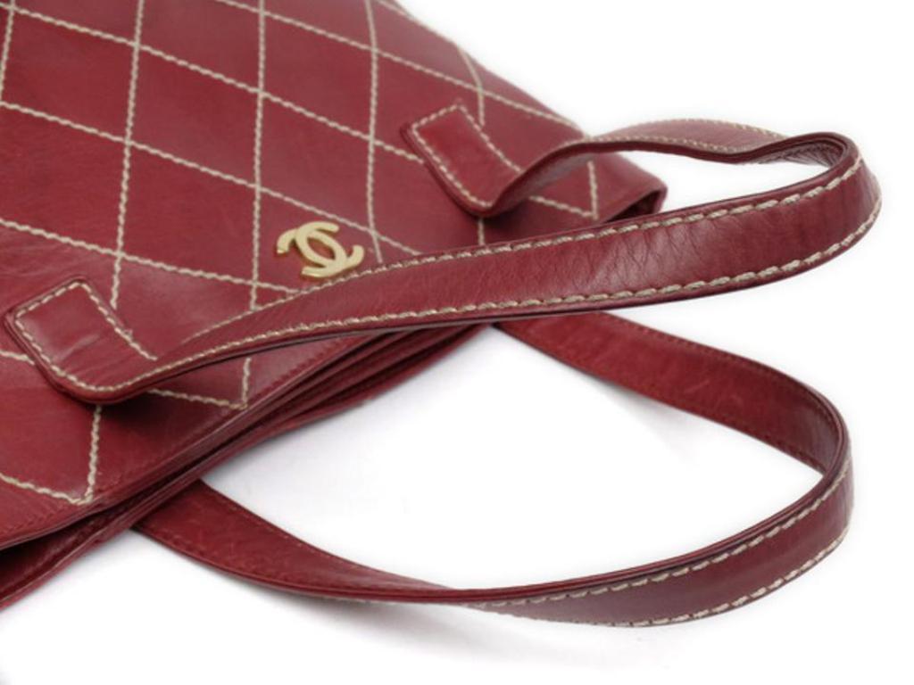 Chanel Timeless Quilted Burgundy Wild Stitch Tote 213524 Bordeaux Shoulder Bag 1