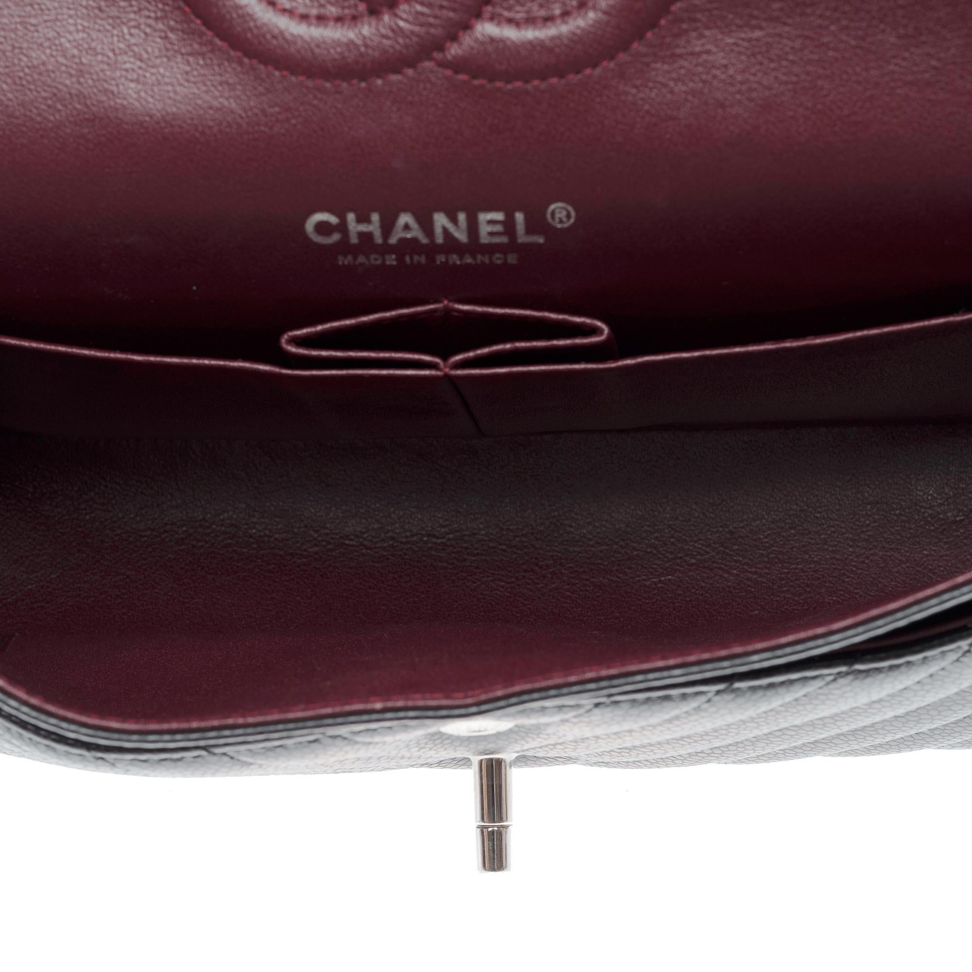 Chanel Timeless shoulder bag in black chevrons quilted caviar leather , PHW For Sale 4