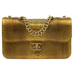 Chanel Gold Distressed Leather 2.55 Reissue 227 Double Flap Classic