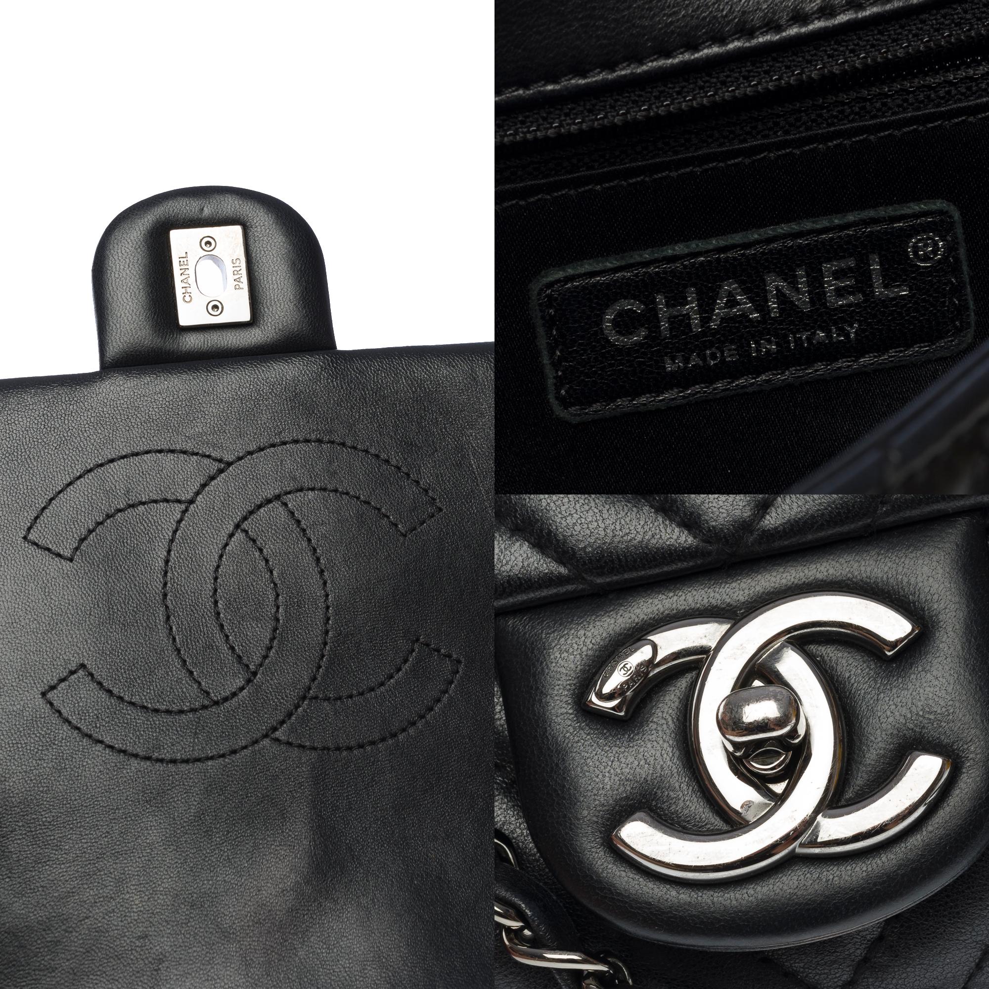 Chanel Timeless shoulder flap bag in black asymmetrical lambskin leather, RHW 2
