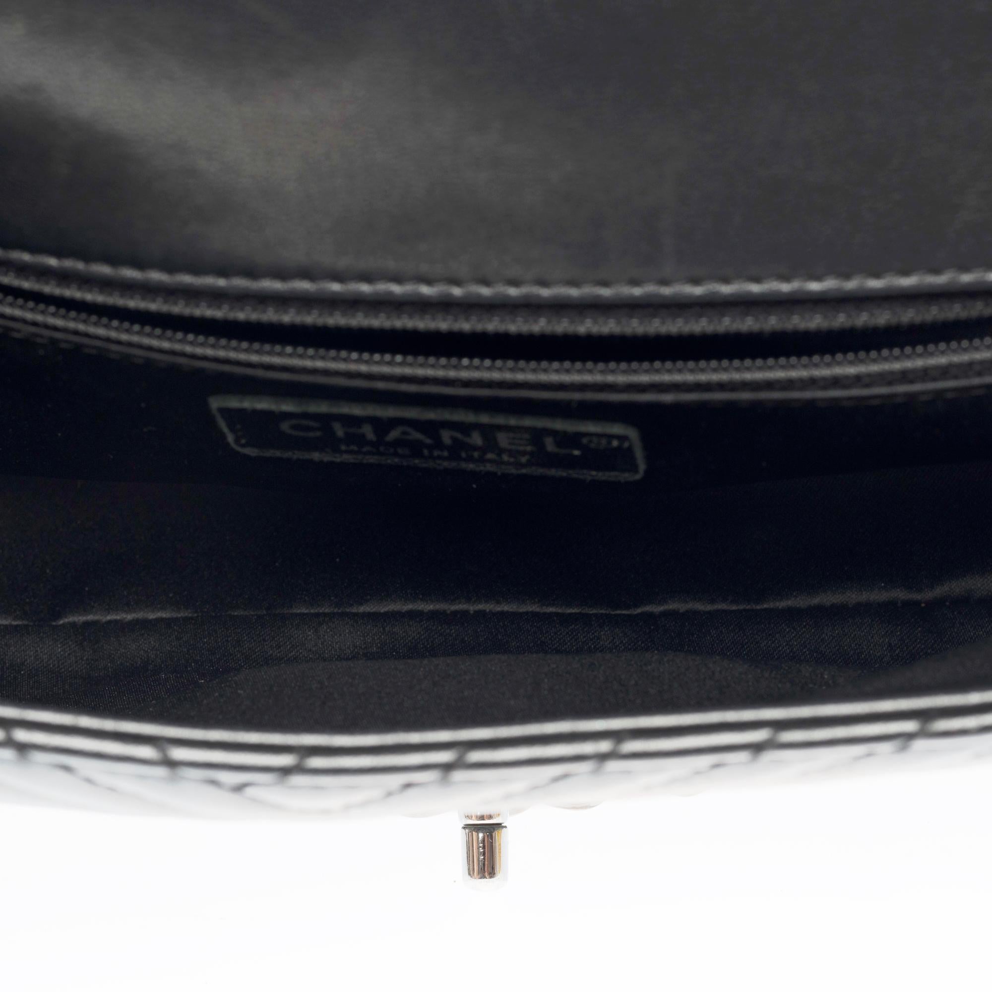 Chanel Timeless shoulder flap bag in black asymmetrical lambskin leather, RHW 4