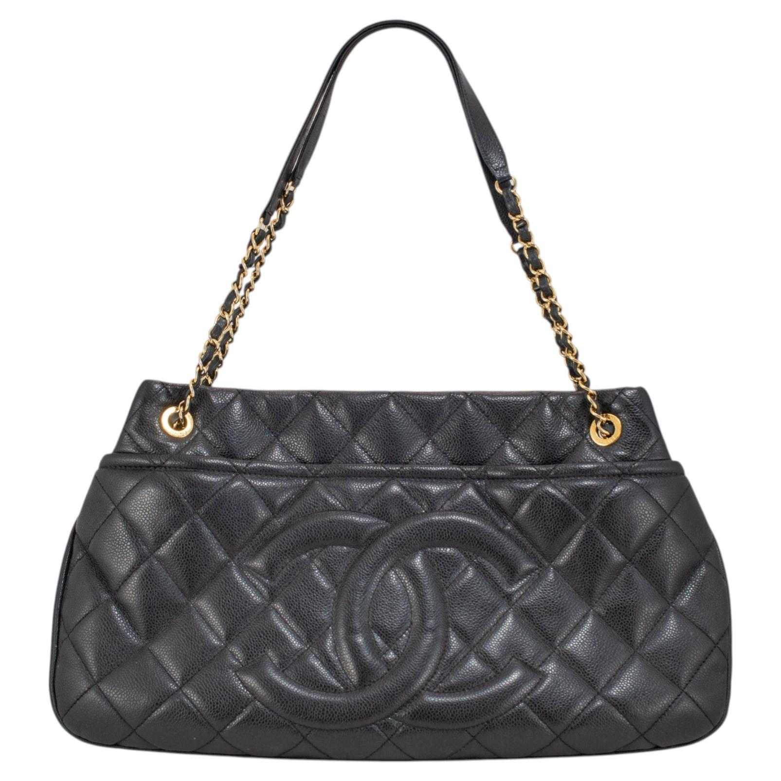 Chanel Timeless Soft Shopper XL Tote Caviar Leather Black Gold-Tone Hardwear Bag