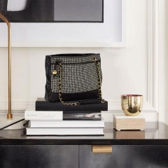 Chanel 1992 Timeless Tote Camera Rare Collector Vintage Houndstooth Canvas Tote