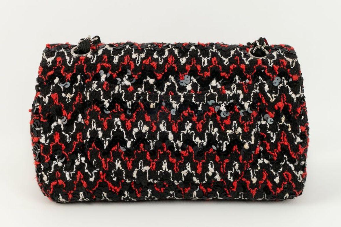 Women's Chanel Timeless Tweed and Sequin Bag in Red, Black and White, 2009/2010
