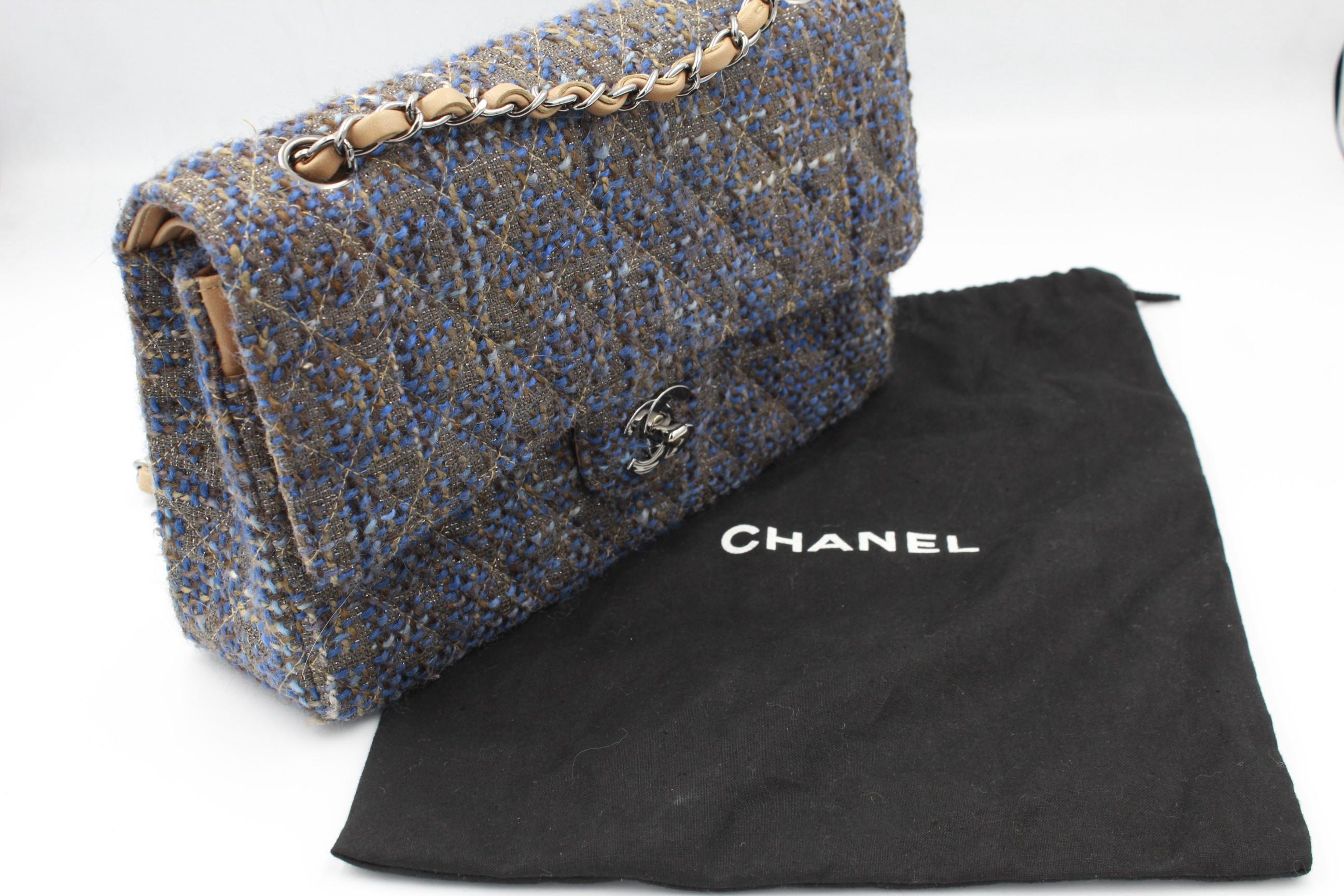 Chanel Timeless Tweed Double Flap 25 cm For Sale 3