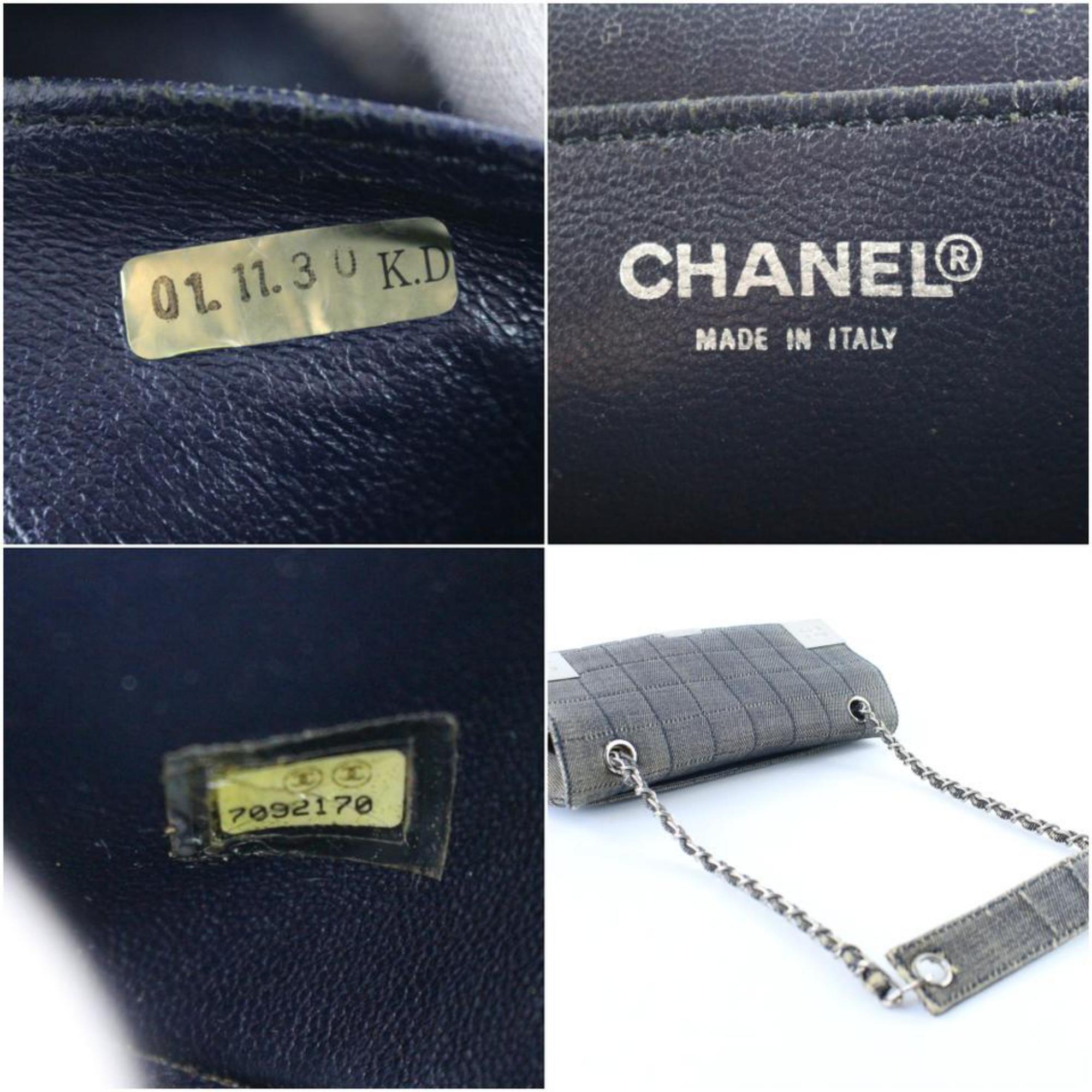 Black Chanel Timeless Wallet on Chain 220688 Charcoal Coated Canvas Shoulder Bag For Sale
