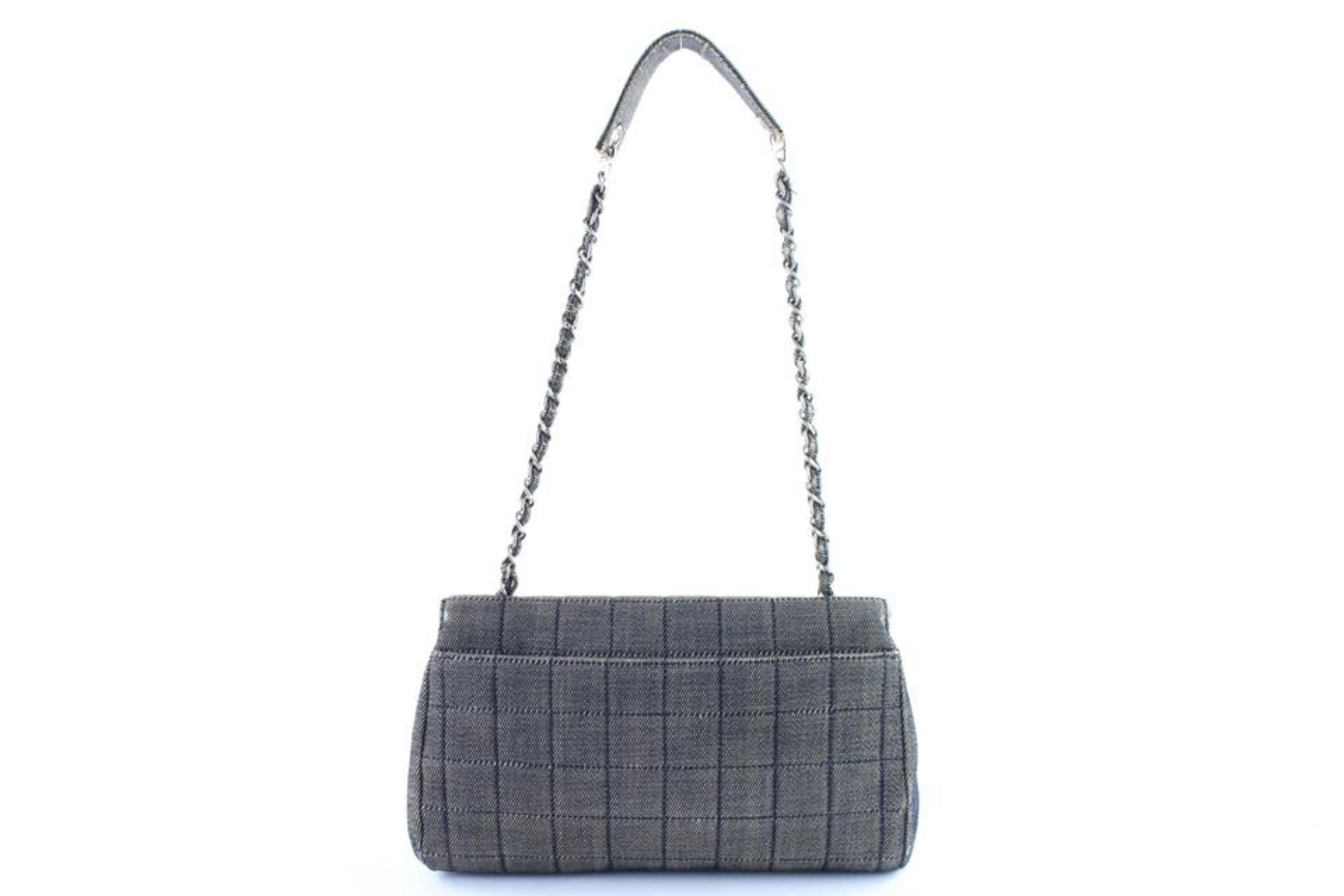 Chanel Timeless Wallet on Chain 220688 Charcoal Coated Canvas Shoulder Bag For Sale 3