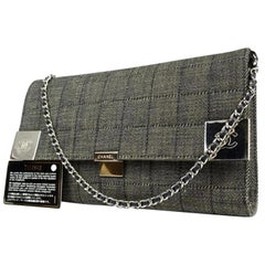 Vintage Chanel Timeless Wallet on Chain 220688 Charcoal Coated Canvas Shoulder Bag