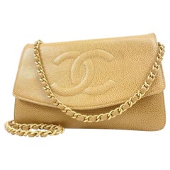 Chanel Timeless Wallet on Chain Caviar Cc Flap 233989 Beige Leather Cross Body B