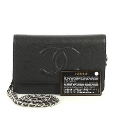 Chanel Zeitloses Portemonnaie an Kette Kaviar