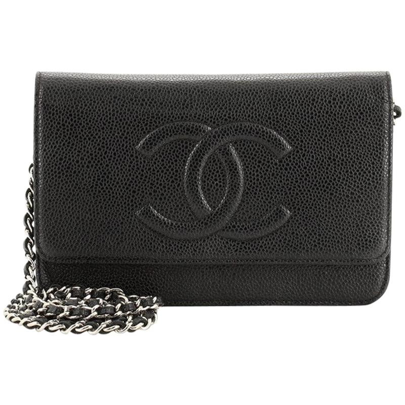 Chanel Timeless Wallet on Chain Caviar