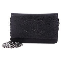 Chanel Timeless Wallet on Chain Caviar