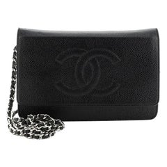 Chanel Timeless Wallet on Chain Caviar