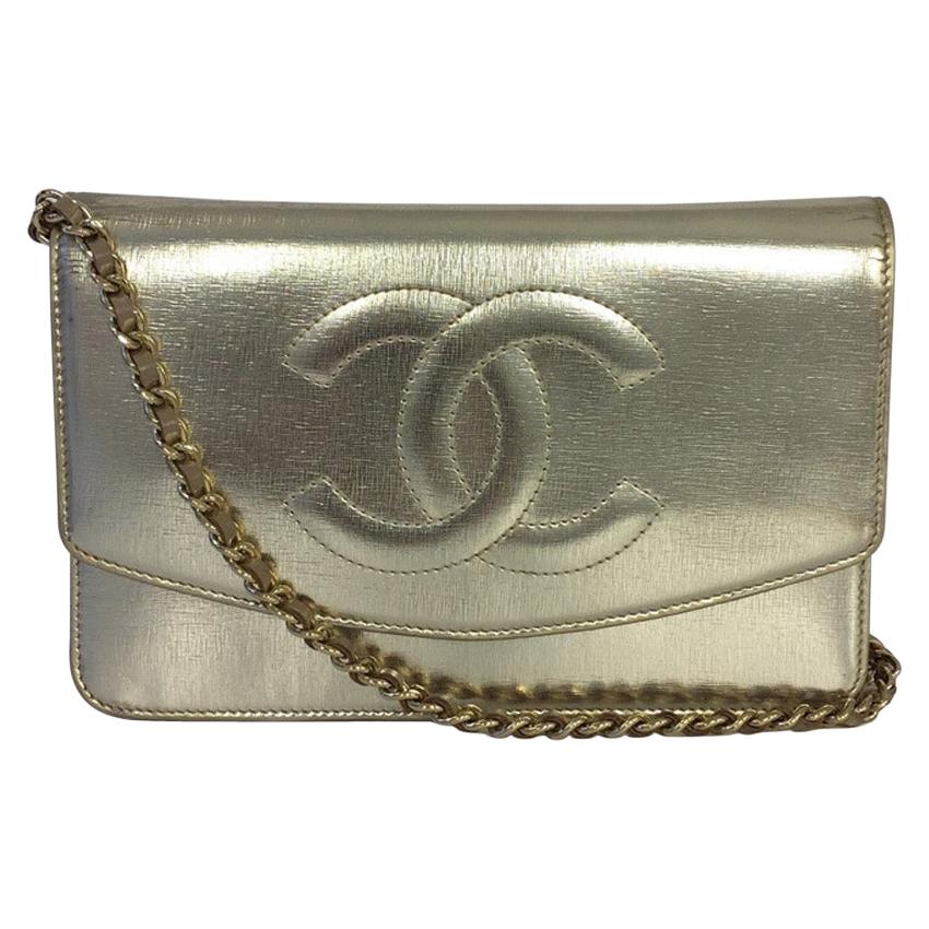 yellow chanel card holder wallet