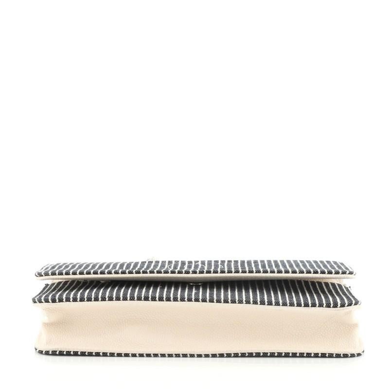 Chanel Timeless Wallet on Chain Striped Denim In Good Condition In NY, NY