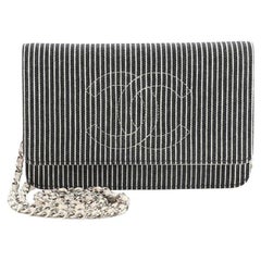 Chanel Timeless Wallet on Chain Striped Denim