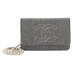 Chanel Timeless Wallet on Chain Striped Denim