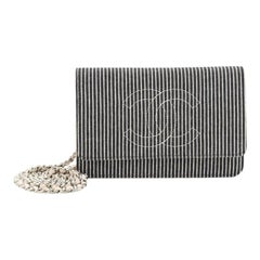 Chanel Timeless Wallet on Chain Striped Denim