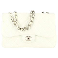 Chanel Timeless White Bag In Caviar Quilted