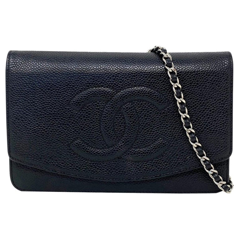 Chanel Timeless WOC Wallet on Chain SHW Caviar Leather Crossbody Bag 