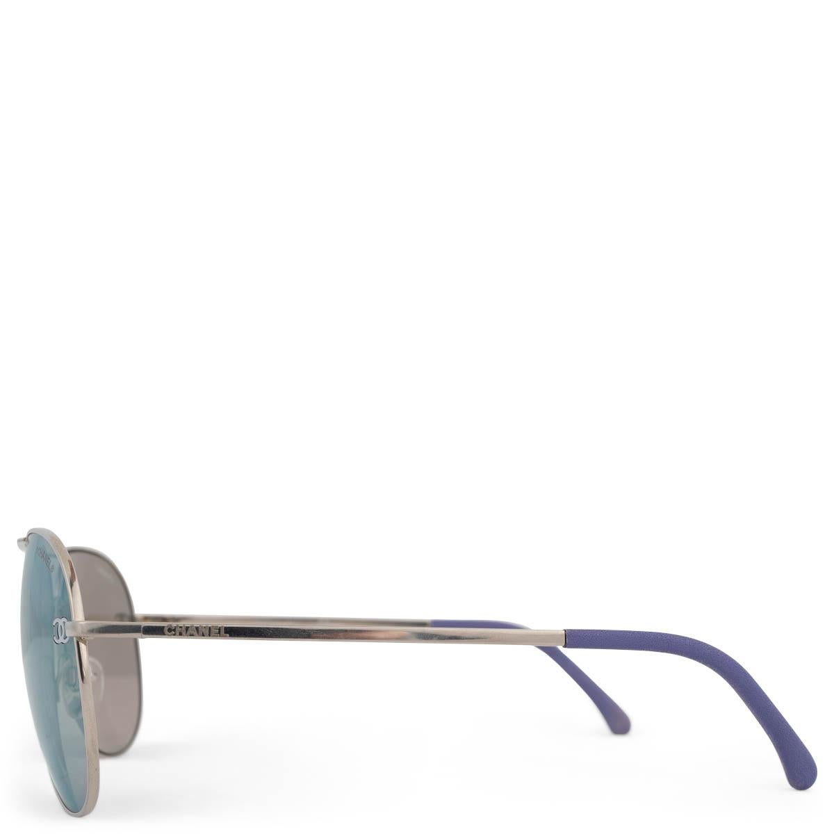 Gray CHANEL titanium metal 4189 AVIATOR Sunglasses Lilac Lenses For Sale