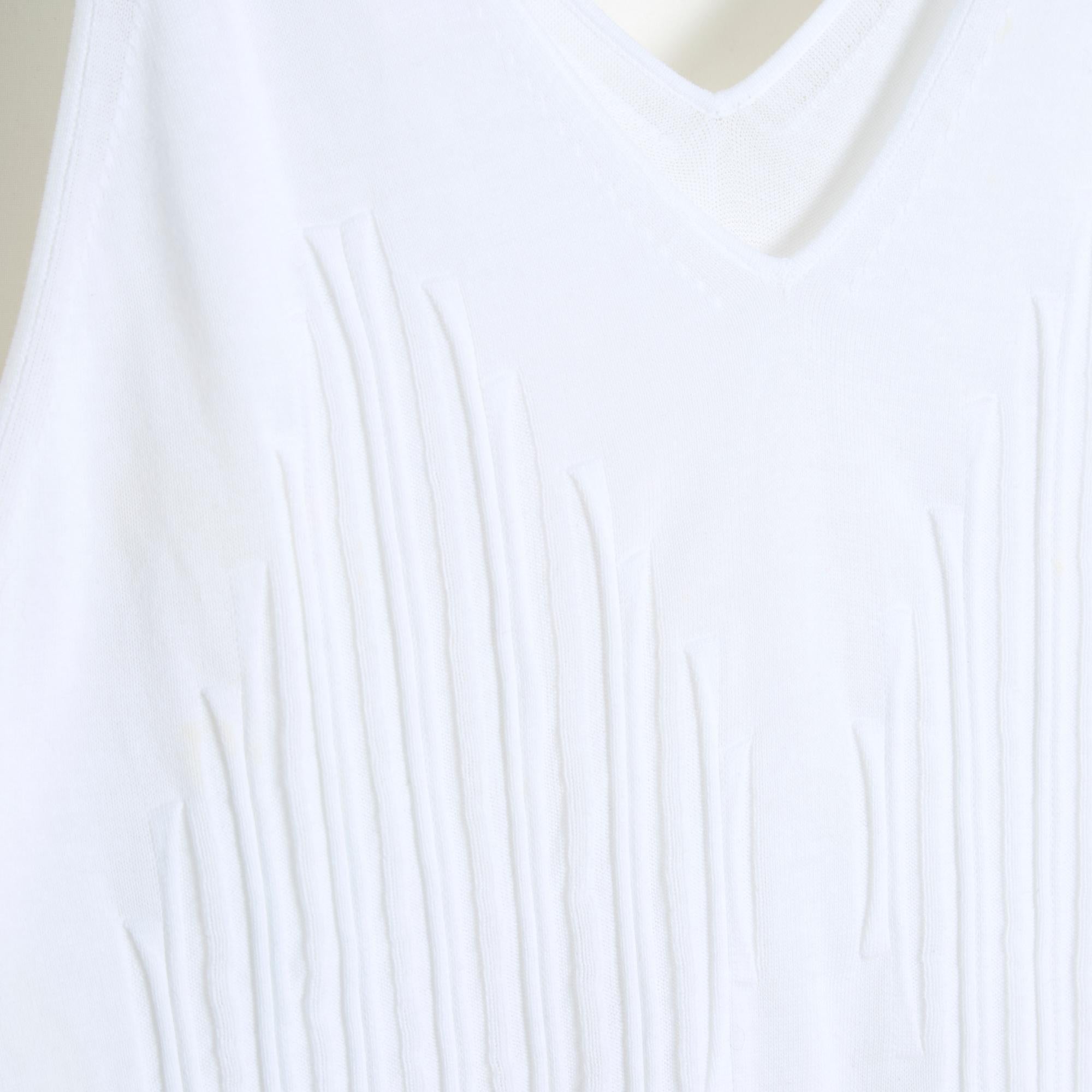 Women's or Men's Chanel Top FR38 White Cotton Tank UK10 US8 For Sale