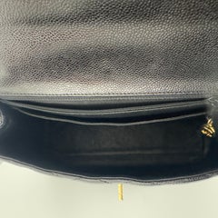 CHANEL Top Handle Schwarze Kaviar Lederhandtasche 2002-2003