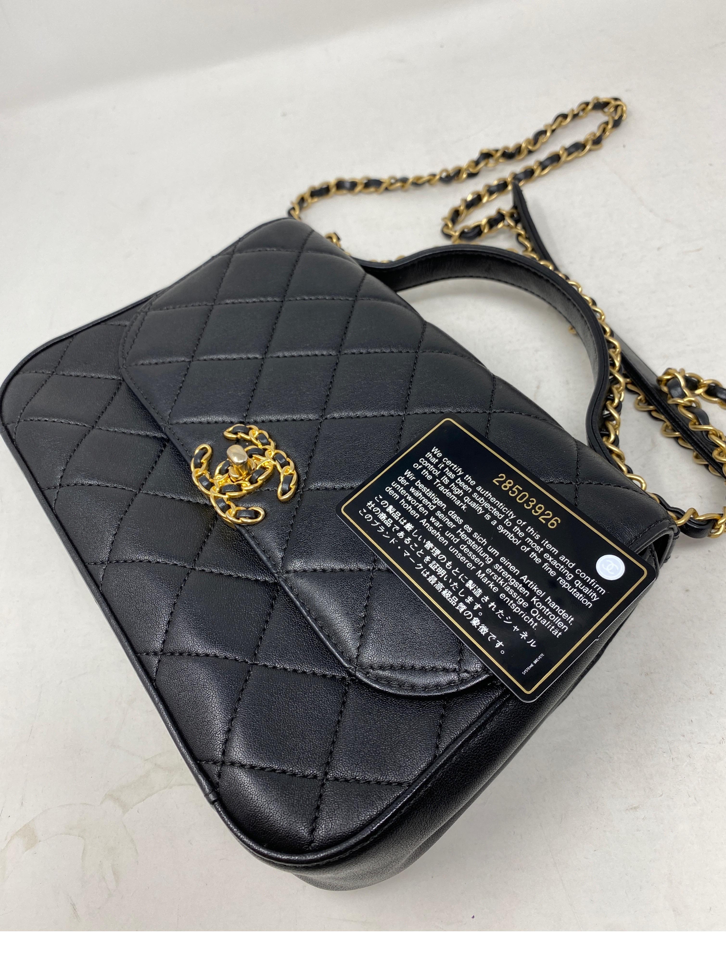 Chanel Top Handle Black Chain Bag 7
